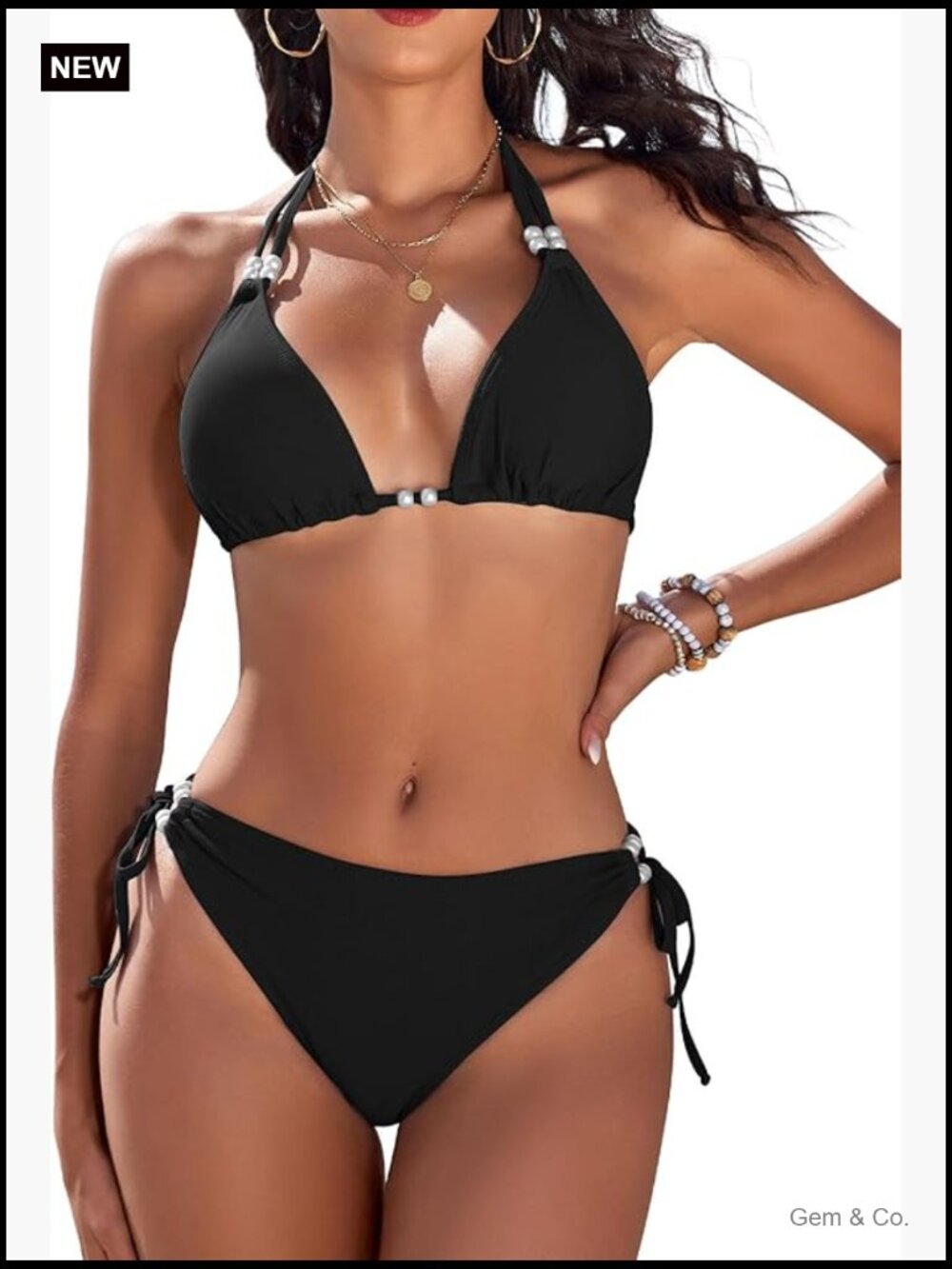 Sexy Adjustable Halter Bikini Set String Tie Two-Piece Swimsuit